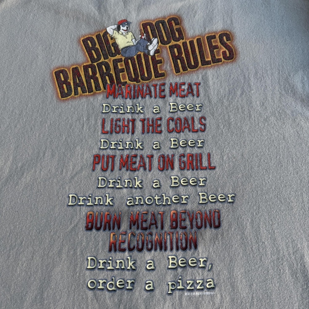 Big Dogs Shirt Mens 2XLT Beige Barbecue Rules Beer Grill Funny Graphic Tee - Picture 3 of 9